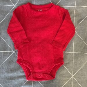 Carter's Bright Red Long Sleeve Bodysuit